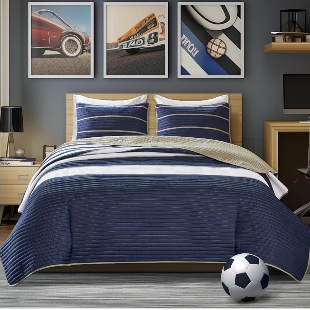 Coverlet Bedspread 2Pc Cozy Kids👦🏻👧🏻Bedding🛏️& Sham Twin/Twin XL Nautical⚓️Theme